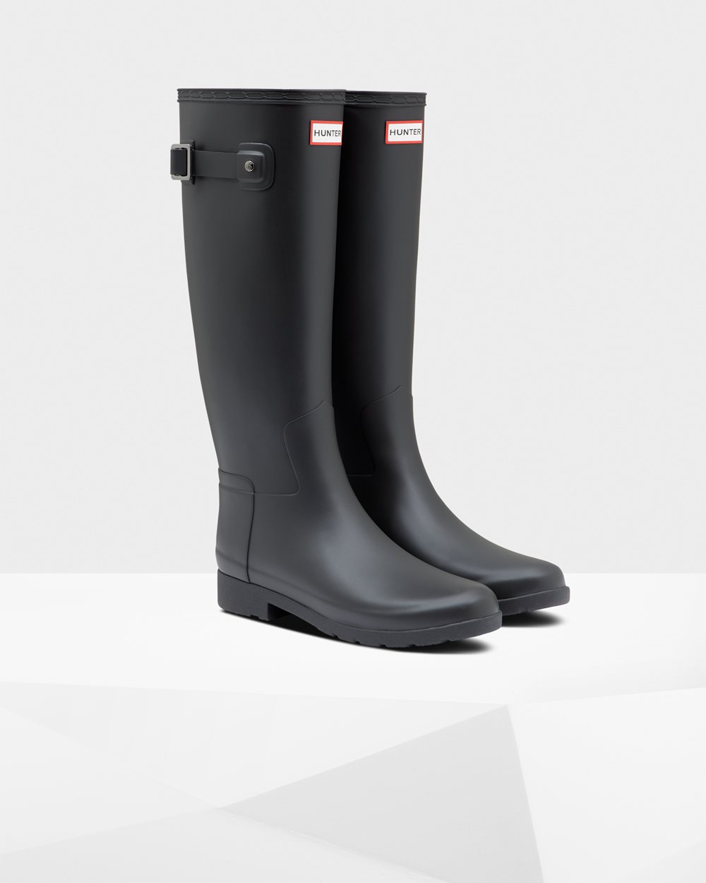 Botas de Lluvia Altas Hunter Mujer - Refined Slim Fit - Negros - YQSVNIK-04